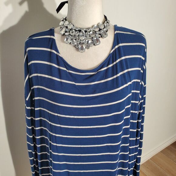 AVA & VIV BASIC TOP BLUE LONG SLEEVE RAYON SPANDEX SIZE 4X - Picture 10 of 10